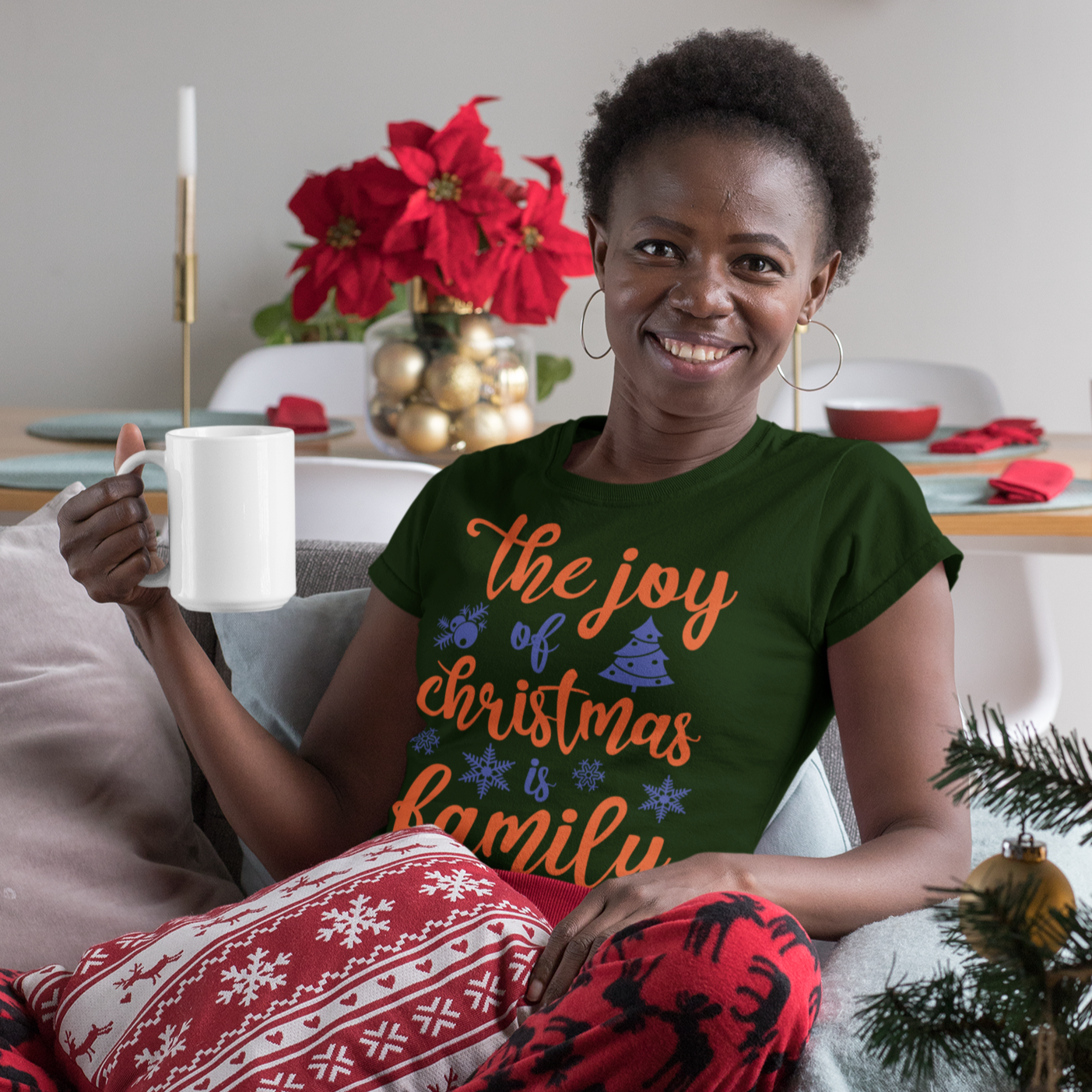 The Joy of Christmas Women's t-shirt - Forest Green / S - Sport Finesse