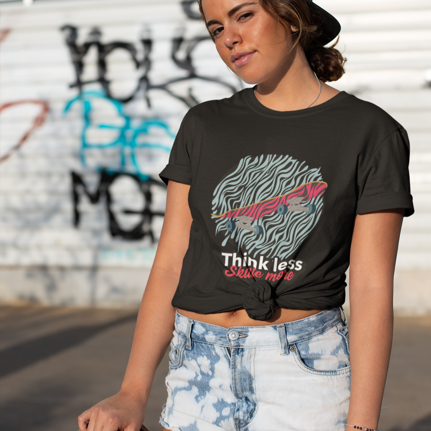 Think Less Skate More Unisex T-Shirt - Black / S - Sport Finesse