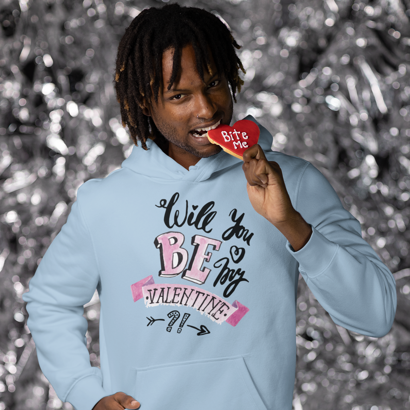 Will you be my Valentine Hoodie - Light Blue / S - Sport Finesse