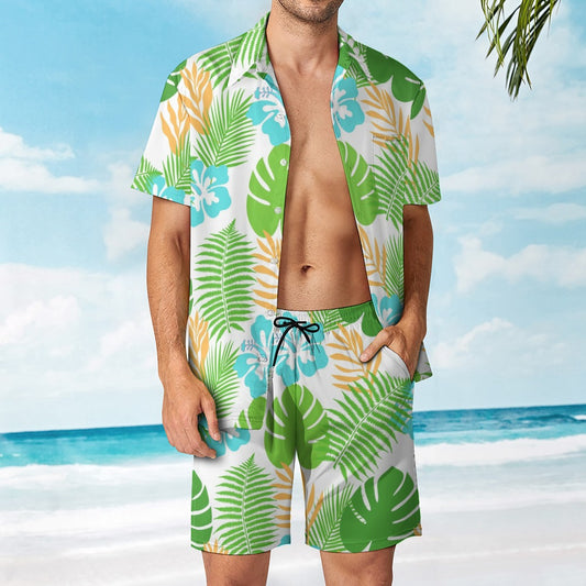 Tropical Leaves Leisure Beach Suit - Sport Finesse