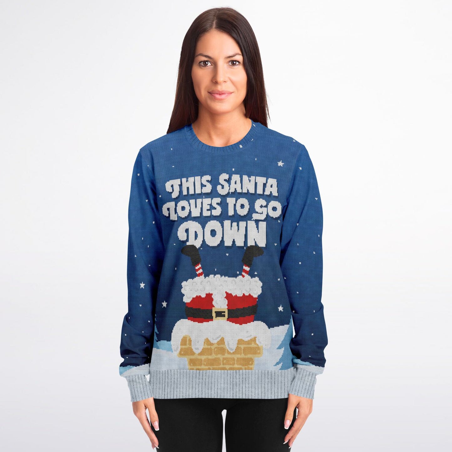 This Santa Loves To Go Down Ugly Sweater - Sport Finesse