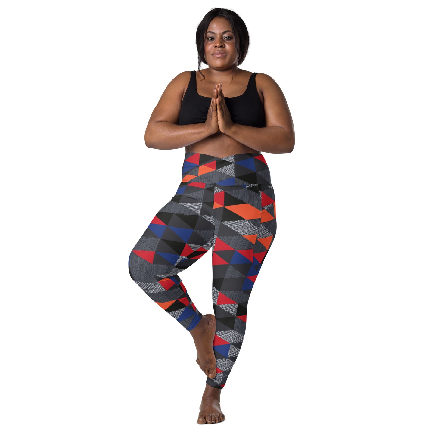 Patterned Crossover leggings with pockets - Sport Finesse