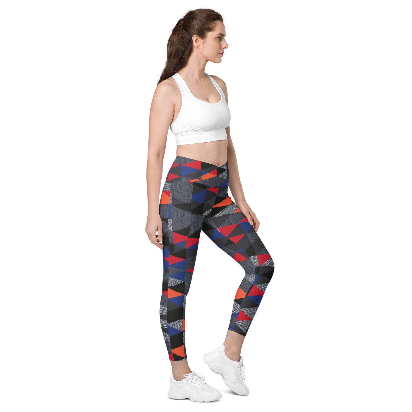 Patterned Crossover leggings with pockets - 2XS - Sport Finesse