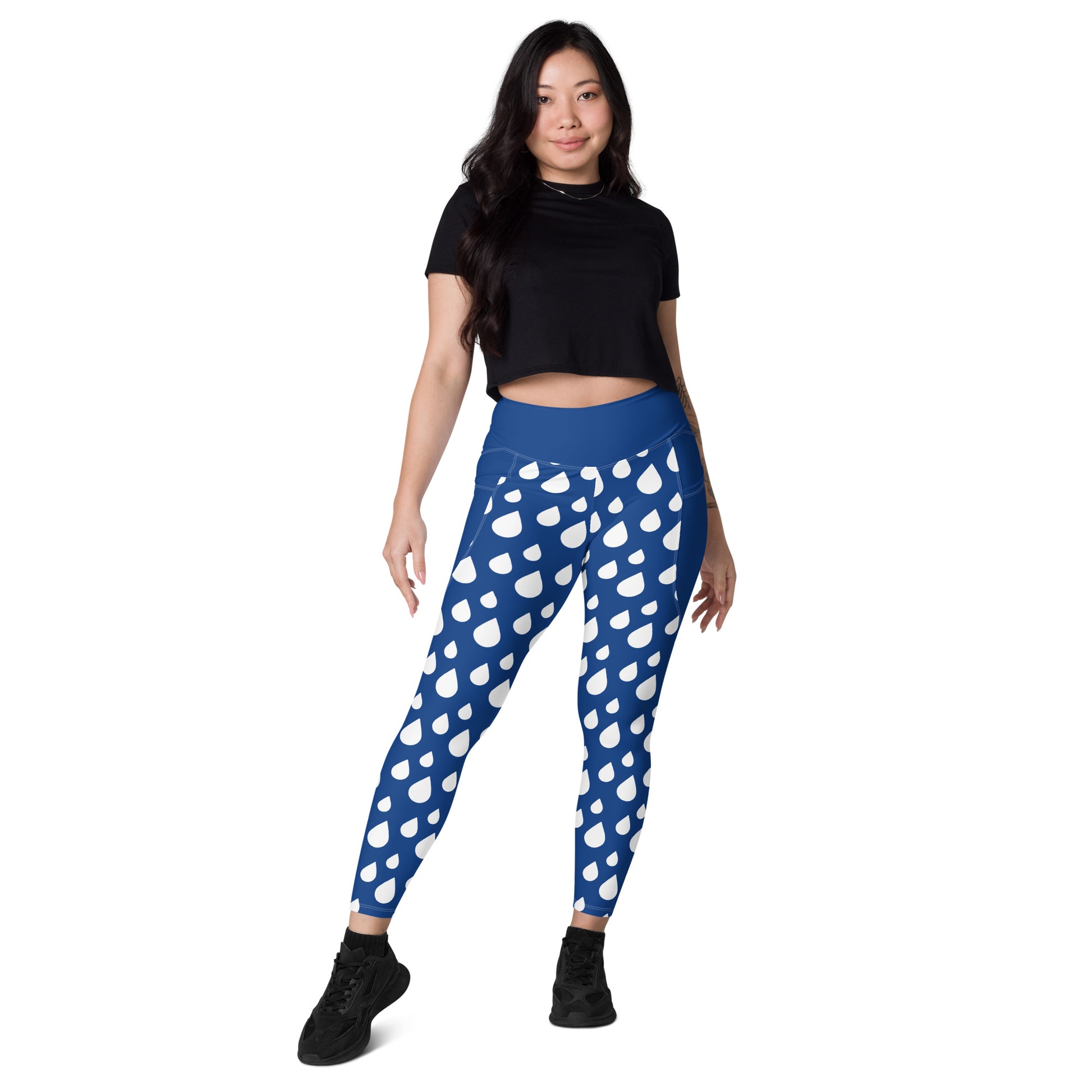 Dotted Yoga Leggings with pockets - 2XS / Blue - Sport Finesse