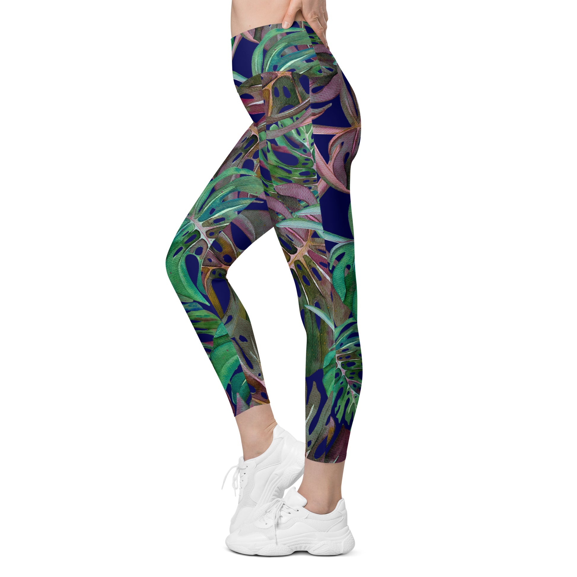 Hardy leaves summer leggings with pockets - Sport Finesse
