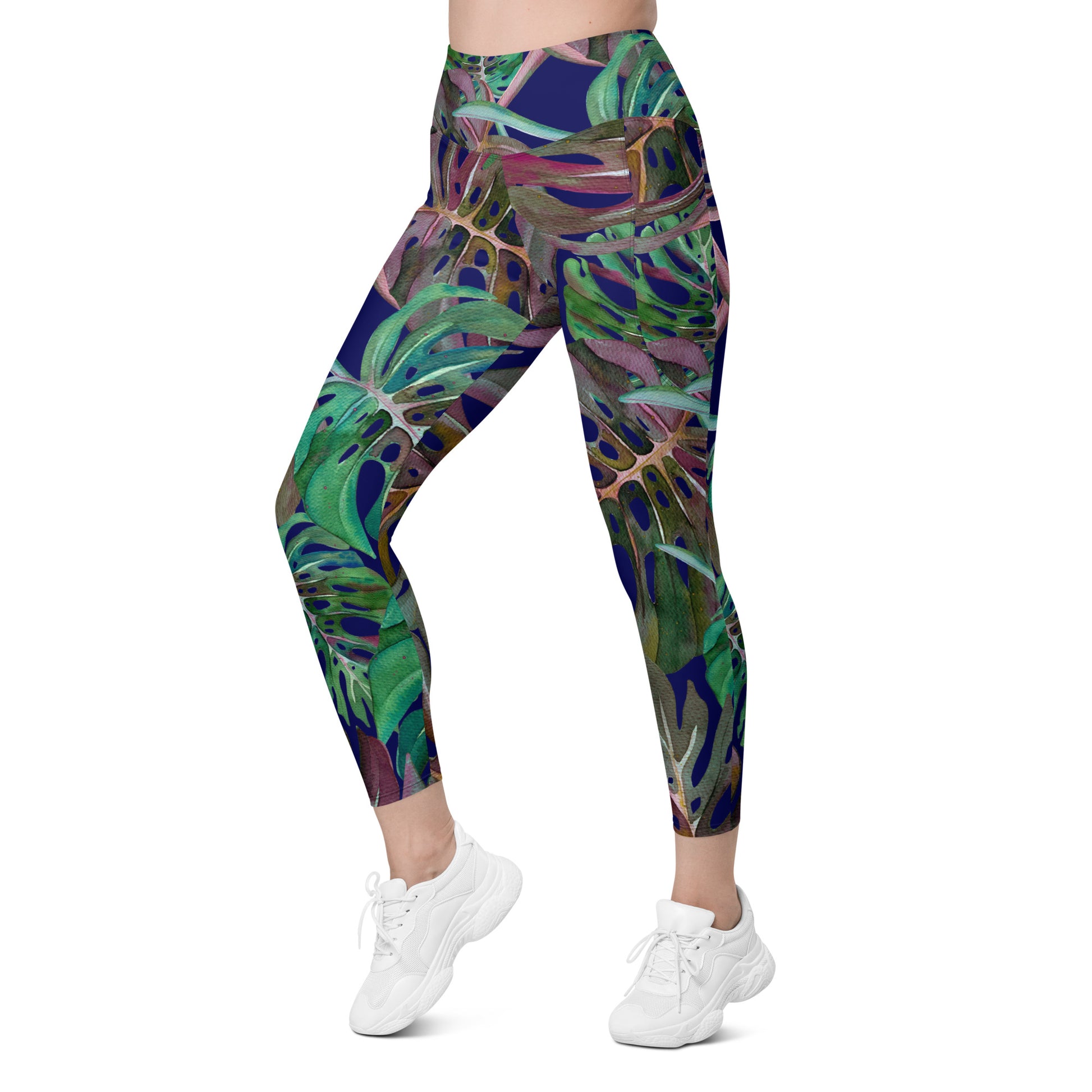Hardy leaves summer leggings with pockets - Sport Finesse
