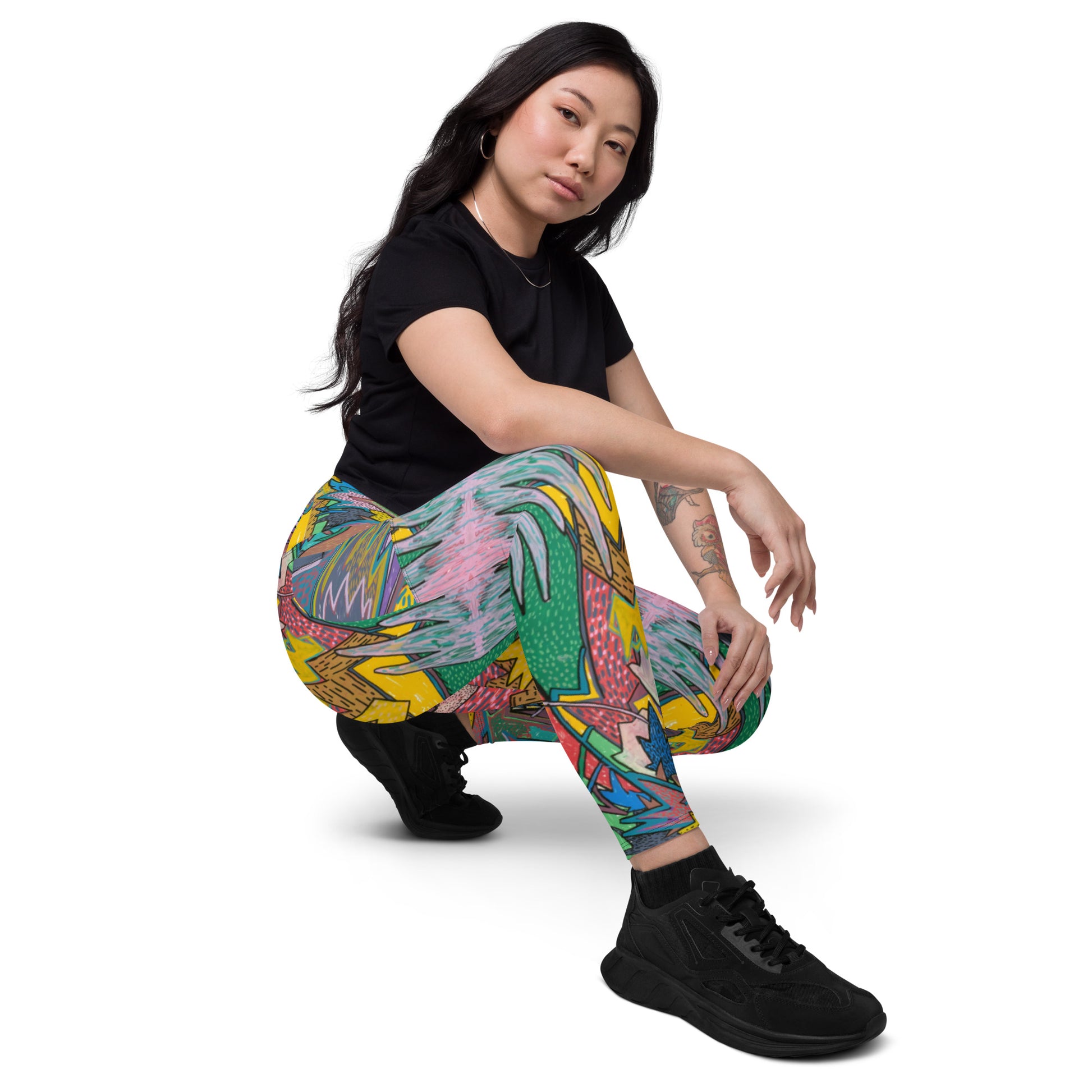 One eyed Graffiti Leggings with pockets - 2XS - Sport Finesse