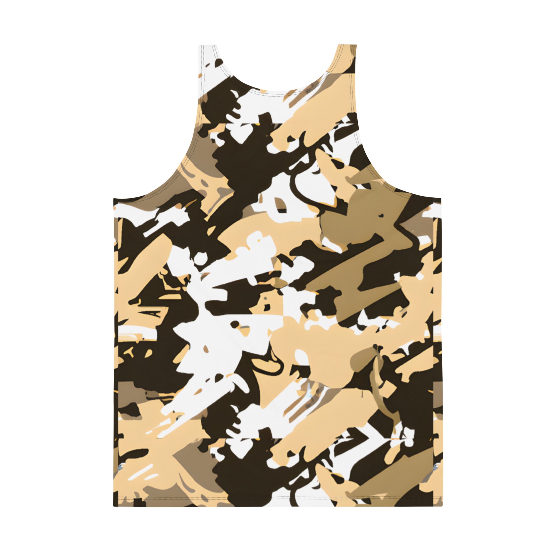 Beige Camouflage Splatter Tank Top - Sport Finesse