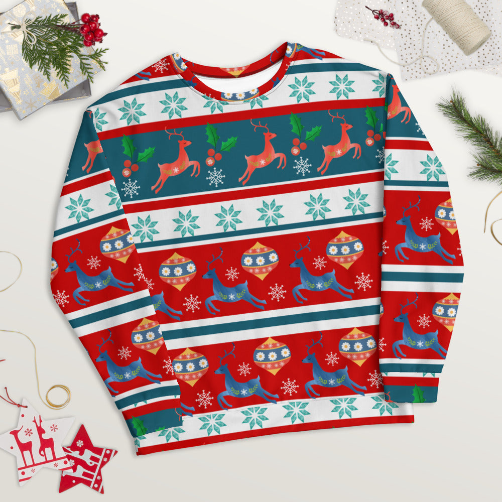 Christmas Nordic Pattern Sweatshirt - Sport Finesse