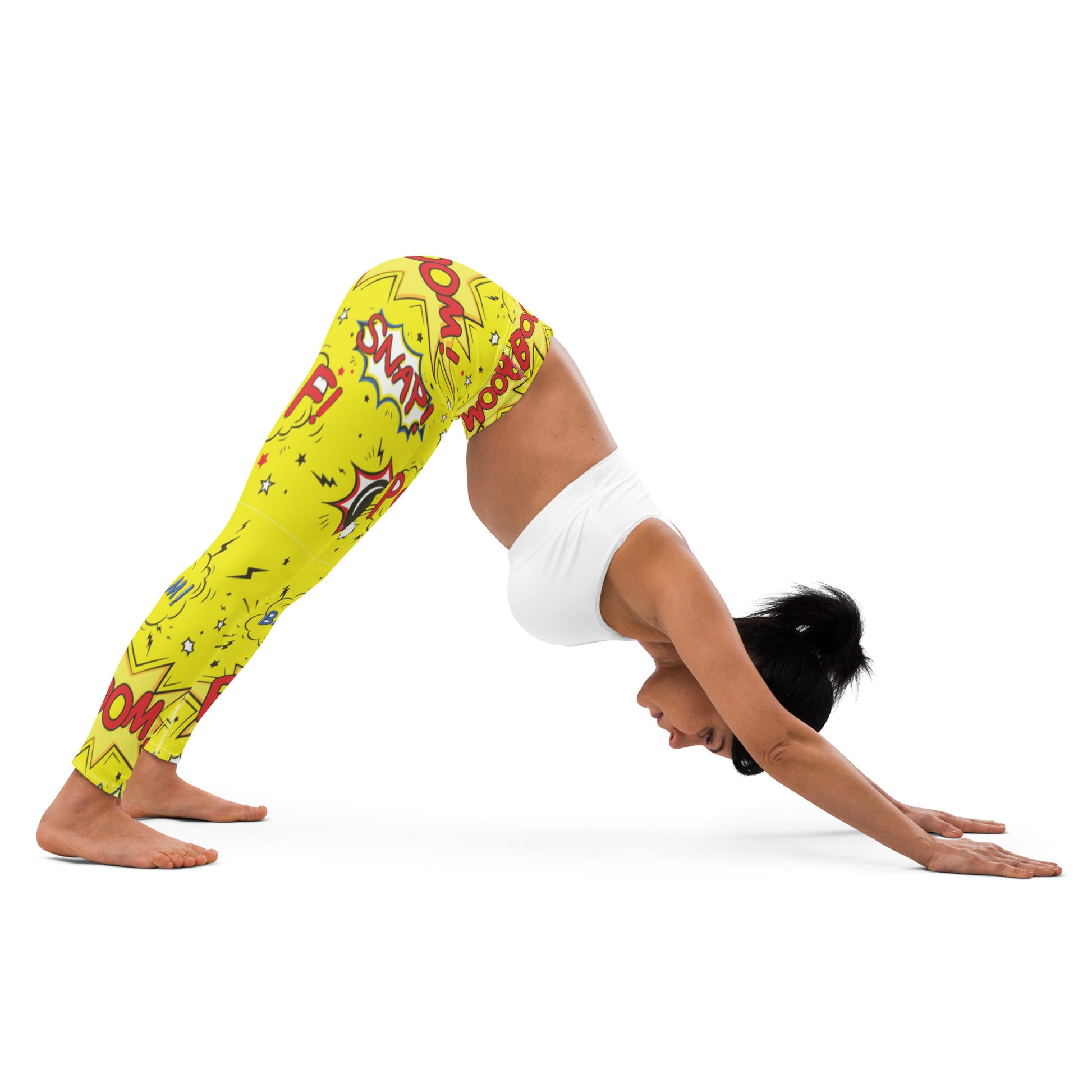 Yellow Snap Sports fitness Leggings - Sport Finesse