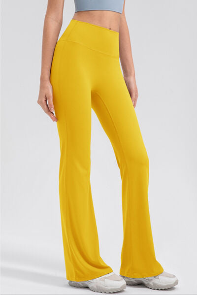 High Waist Straight Active Pants - True Yellow / S - Sport Finesse