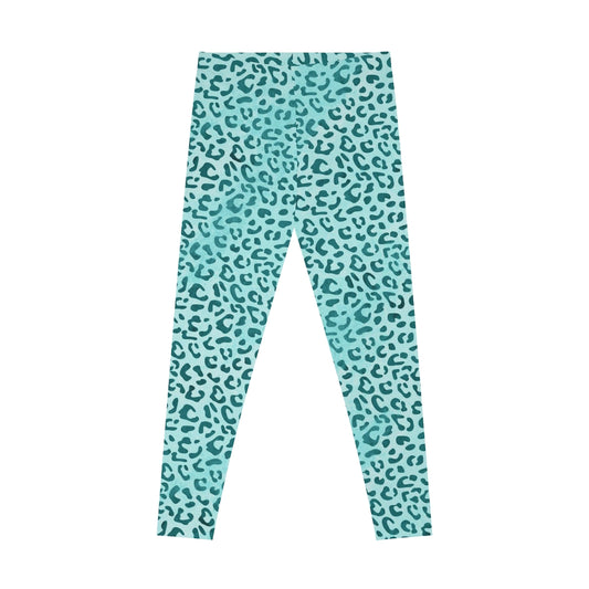 Mid Waist Leopard Camouflage Print Fitness Leggings_Aqua - XL / Automatically matched to design color - Sport Finesse