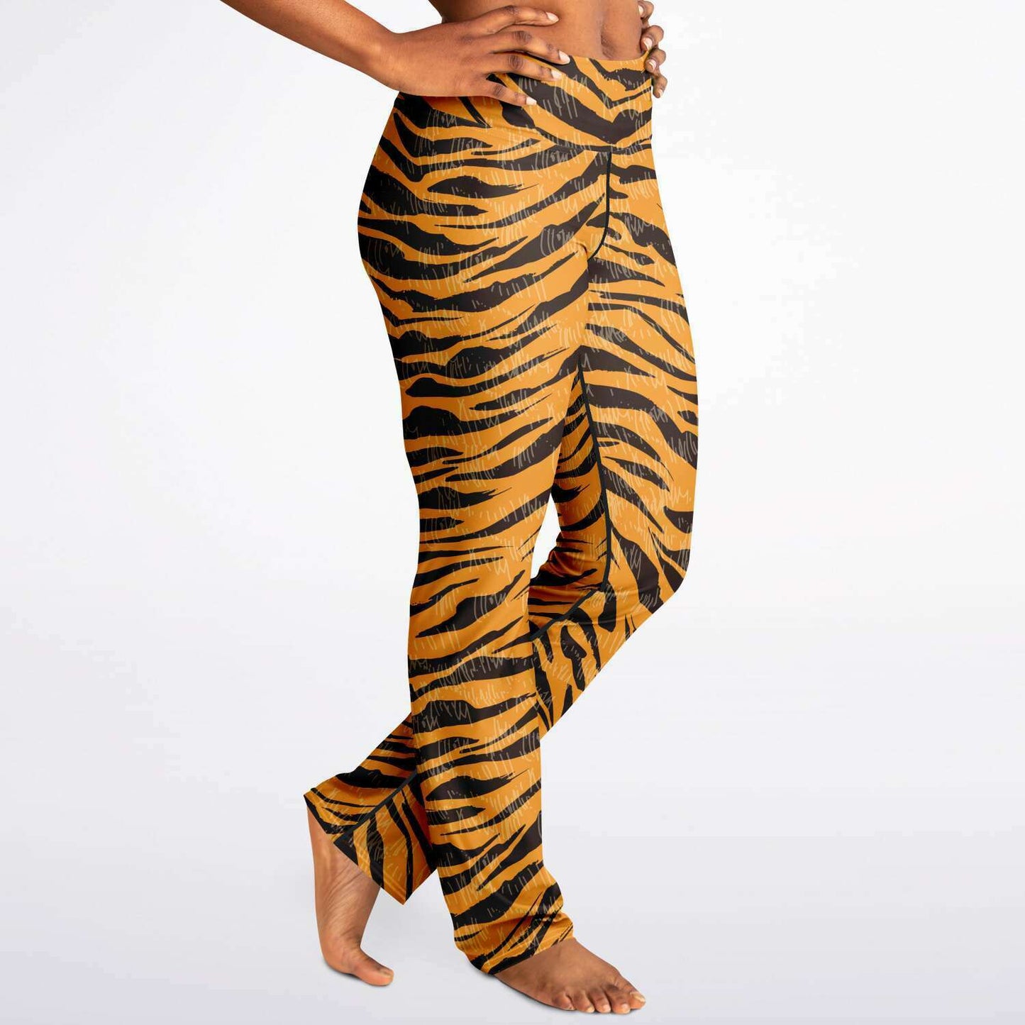 Tiger print flare leggings with pockets - Sport Finesse
