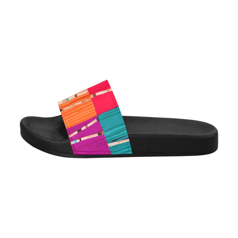 Multi Color Women's Slide Sandals - Sport Finesse