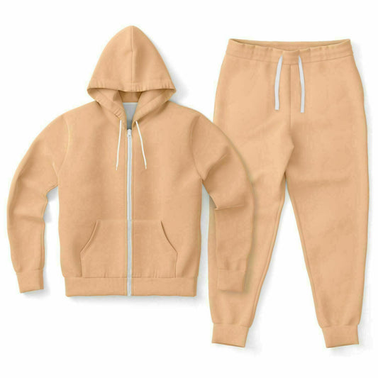 Peach Zipper Hoodie and Jogger Set - XS / XS - Sport Finesse