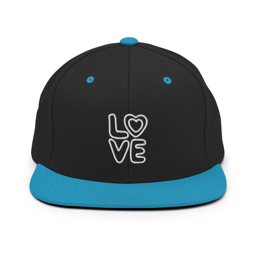 Love Snapback Hat - Black/ Teal - Sport Finesse