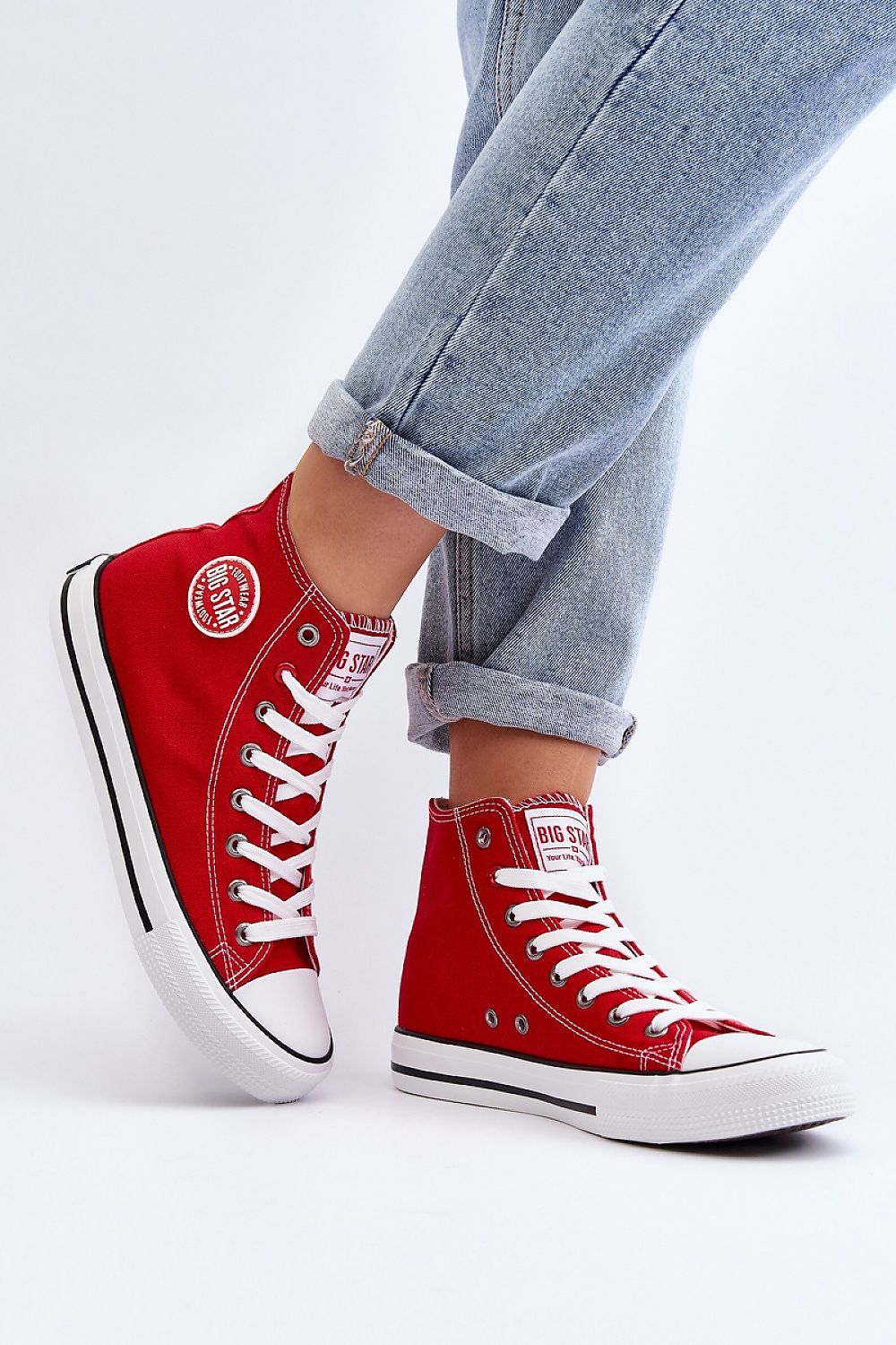 Classic High-Top Red Canvas Sneakers