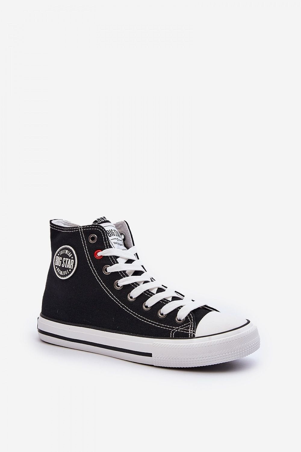 Classic High-Top WHT-BLK Canvas Sneakers
