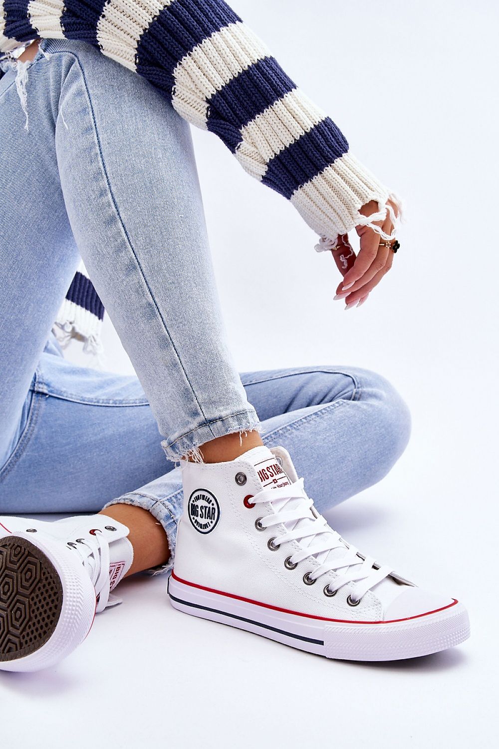 Classic High-Top White Canvas Sneakers