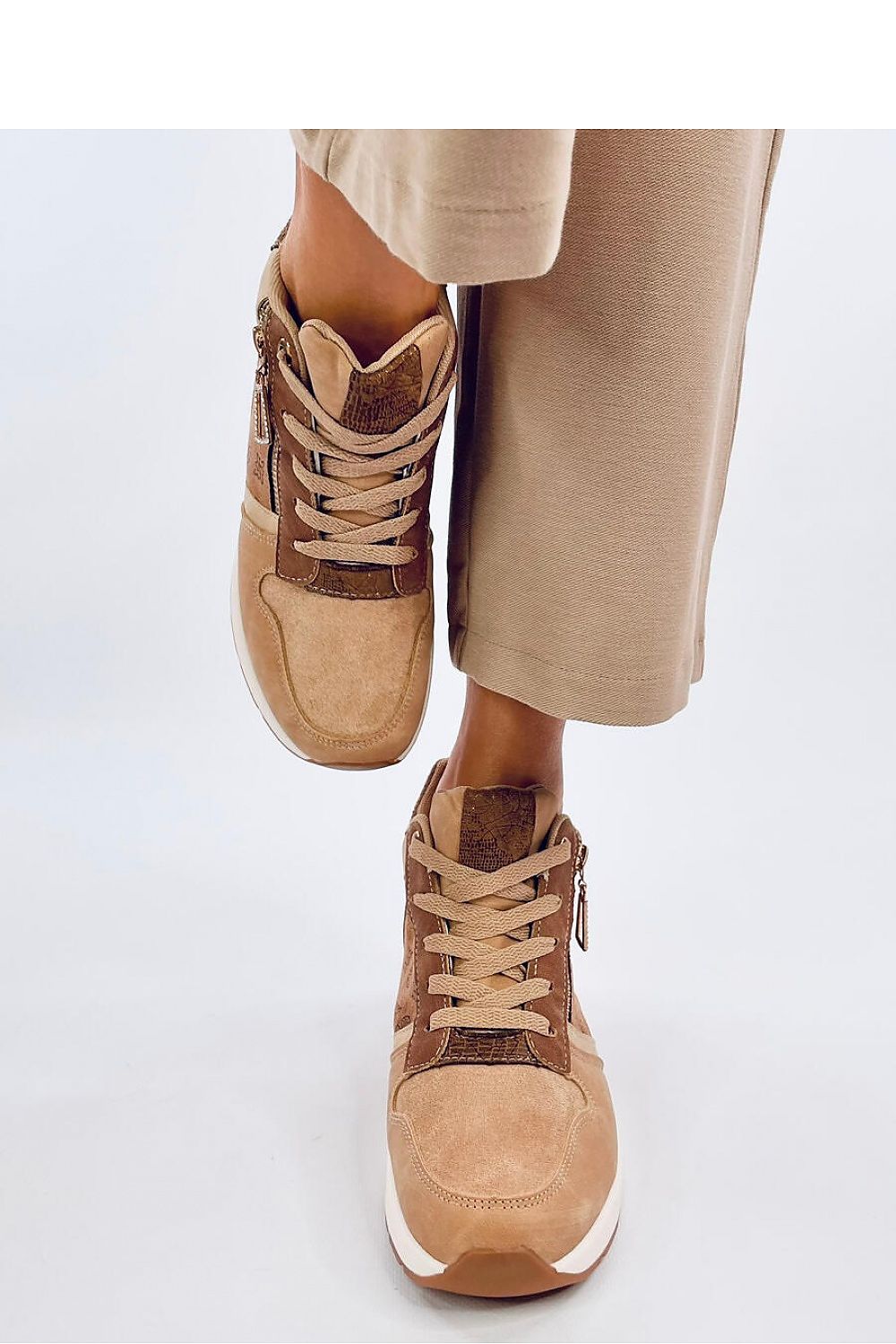 Brown Wedge heel sneakers