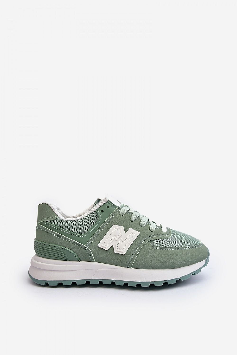 Green Eco Leather and Textile Trainers