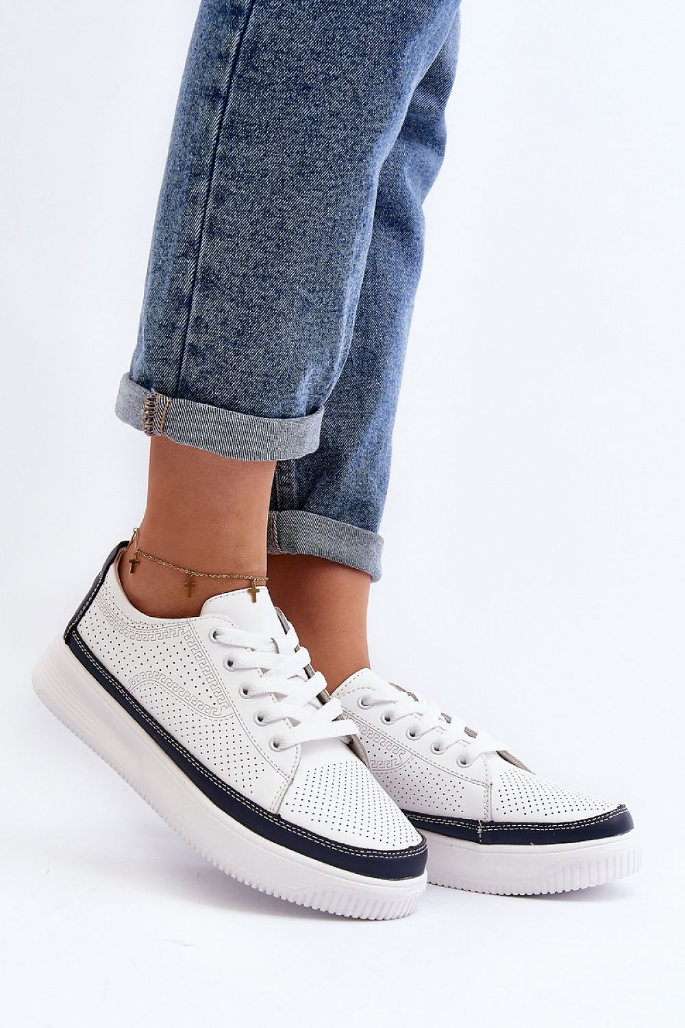White Black Everyday Natural Leather Trainers