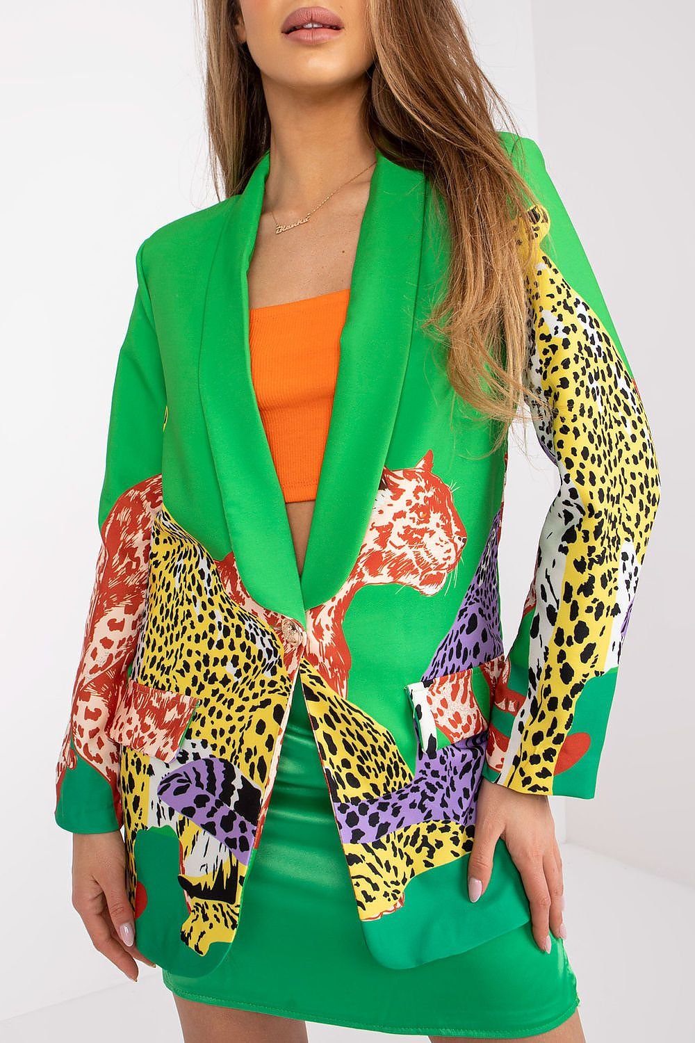 Animal Print Sunny Day Button-Up Jacket