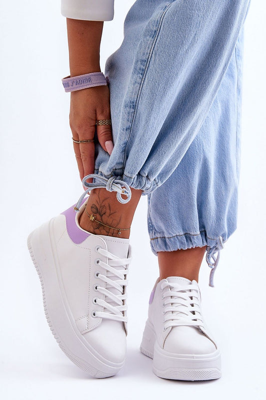 Classic Eco Leather White Purple Sneakers