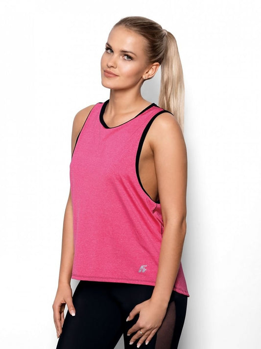 Top Eldar Pink Mesh Back Tank Tops