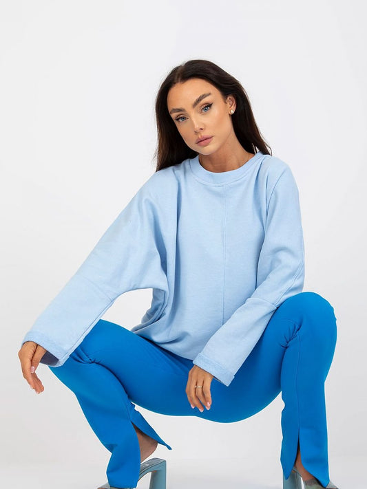 Rue Paris Loose Fit Blue Sweatshirt