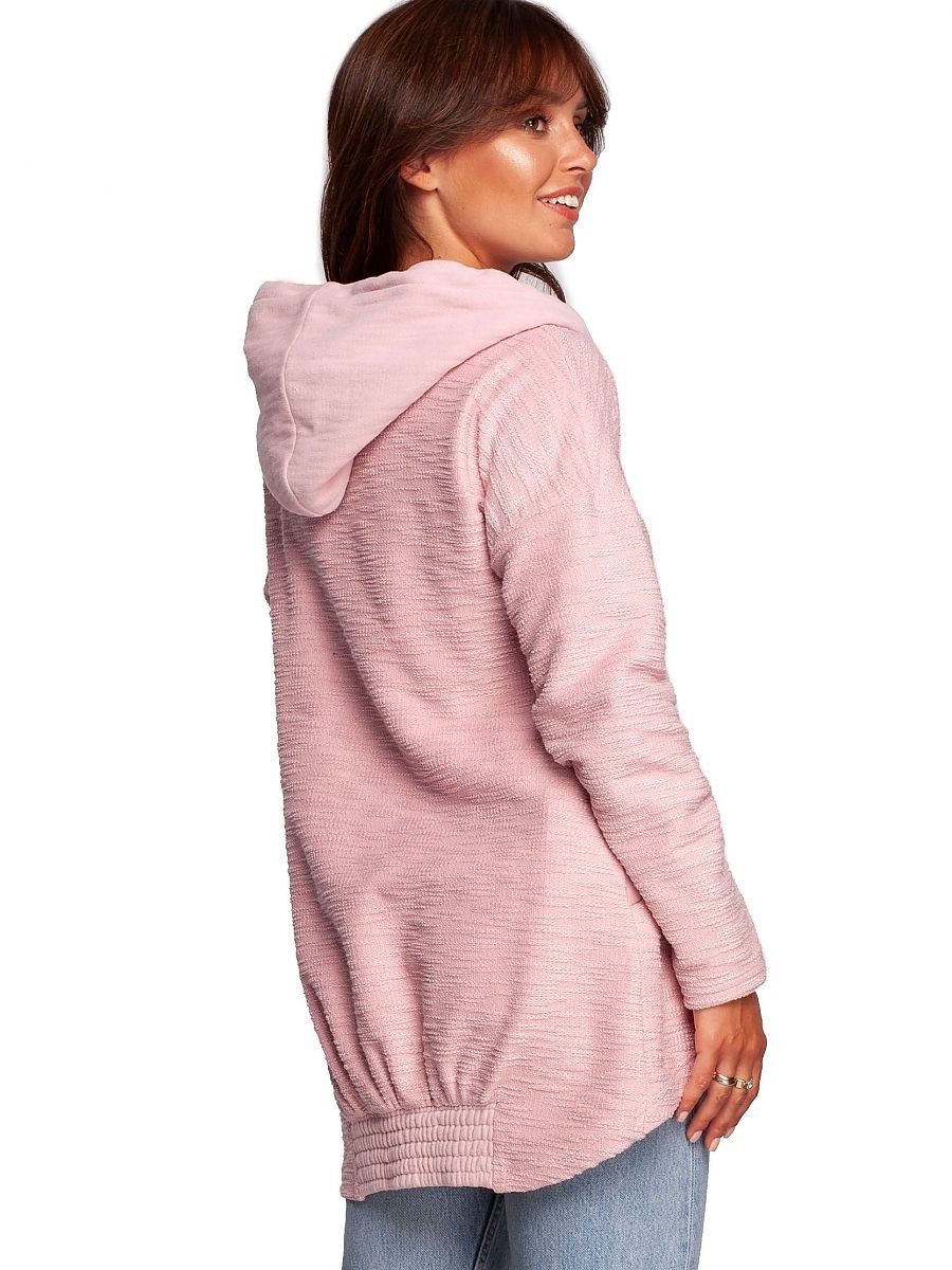 Oversized Pink BeWear Collared Hoodie