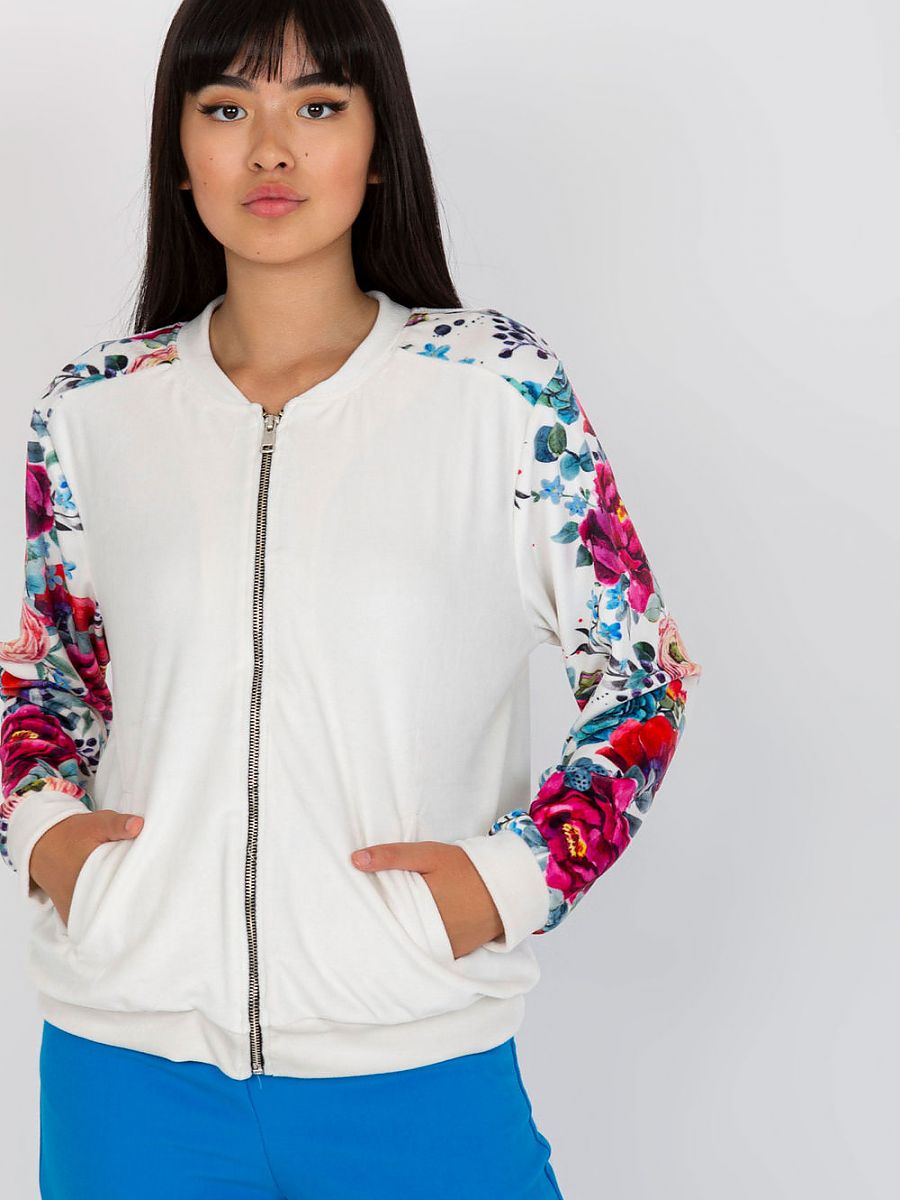 Blooms in White: Floral Fantasy Bomber Fun Jacket