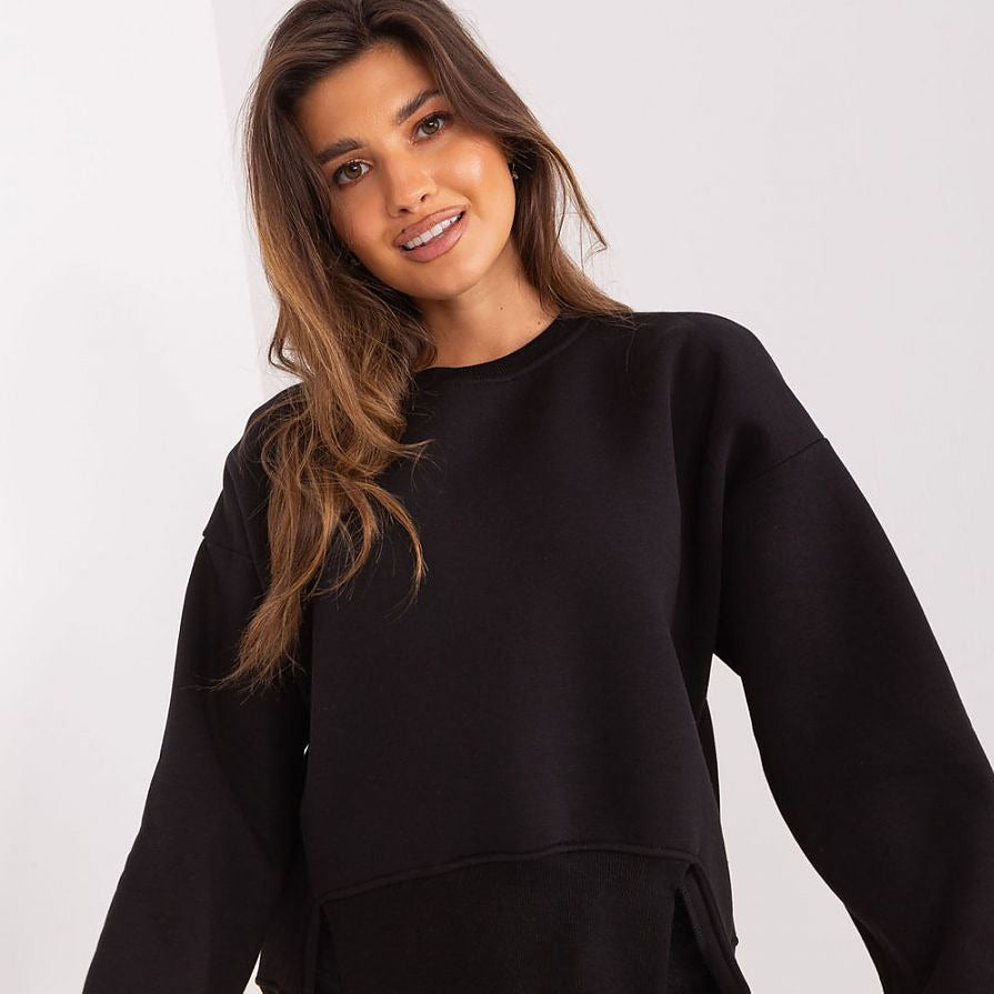 Sleek & Snug: Fashionable Everyday Black Sweatshirt