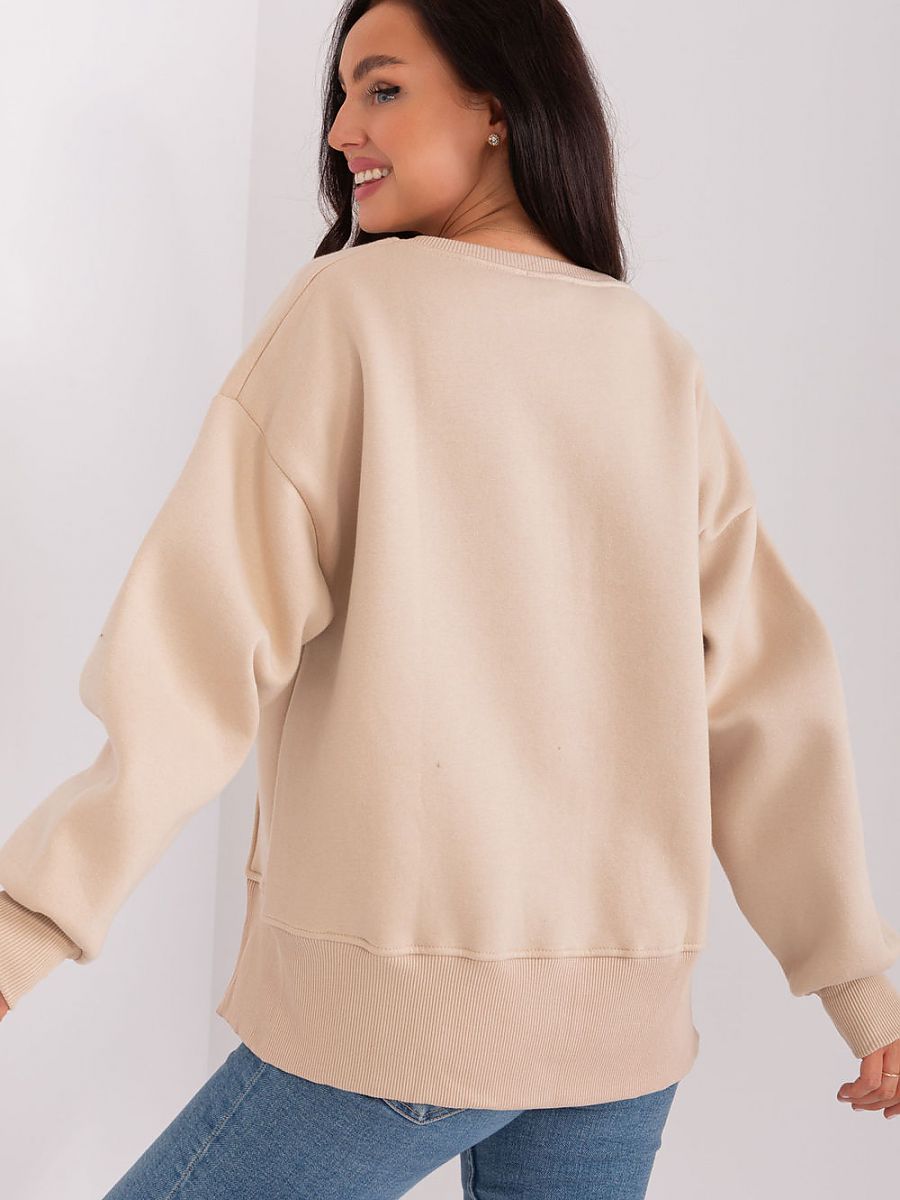 Sleek & Snug: Fashionable Everyday Beige Sweatshirt