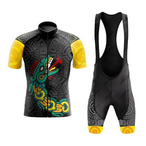 Mexican Fashion Summer Cycling Suit - YG Dragon Print Bib Set / XS - Sport Finesse