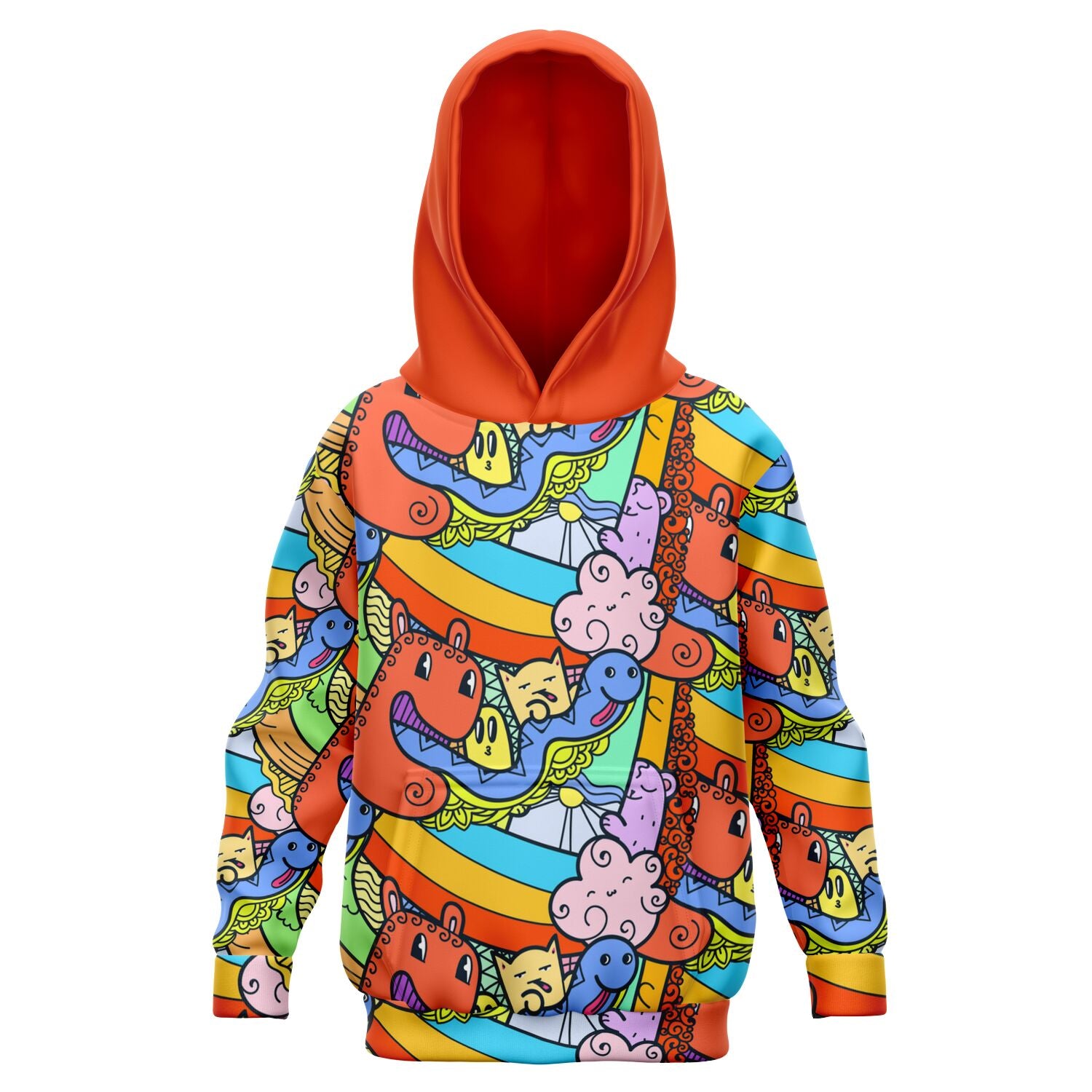 Naughty Rainbow Worm Doodle Hoodie for Kids - XXS - 1/2 Years - Sport Finesse