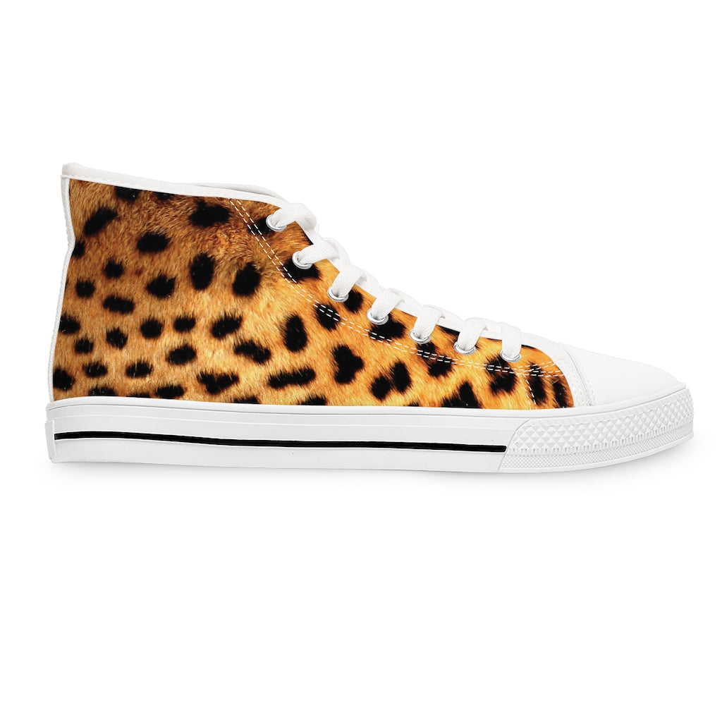 Cheetah Print Women's High Top Sneakers - Sport Finesse