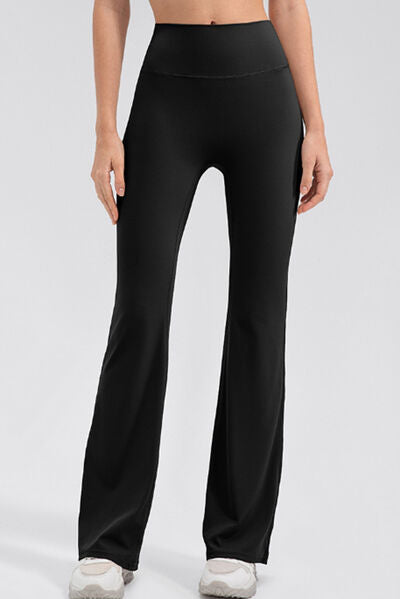 High Waist Straight Active Pants - Black / S - Sport Finesse