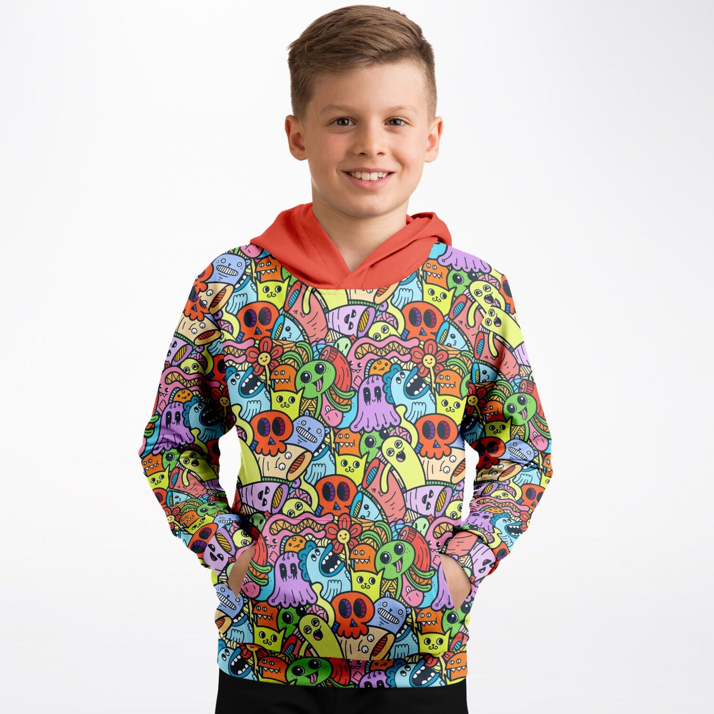 Fun and Whimsical Monster Doodle Hoodie for Kids - Sport Finesse