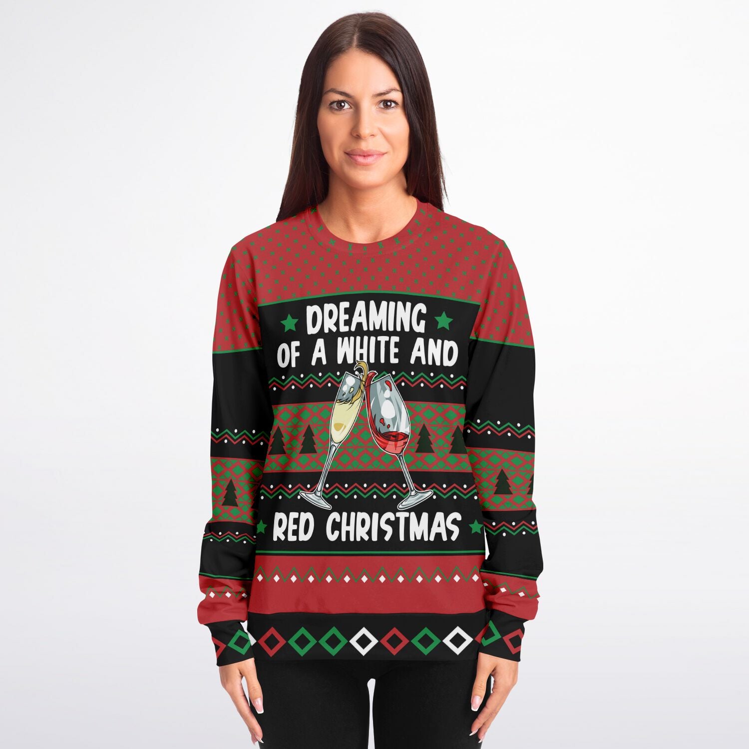 White and Red Christmas Ugly Sweater - Sport Finesse