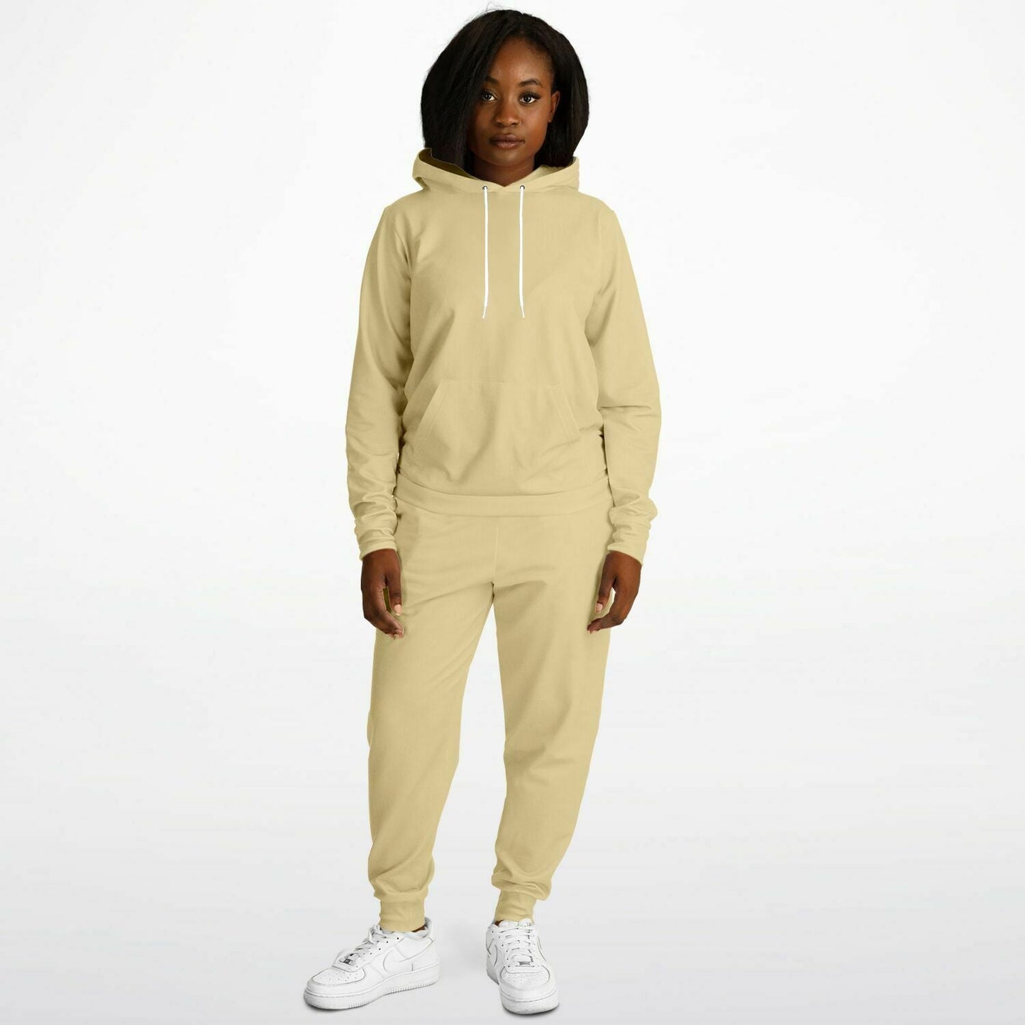 Vintage Yellow Women's Hoodie and Jogger Set - Sport Finesse