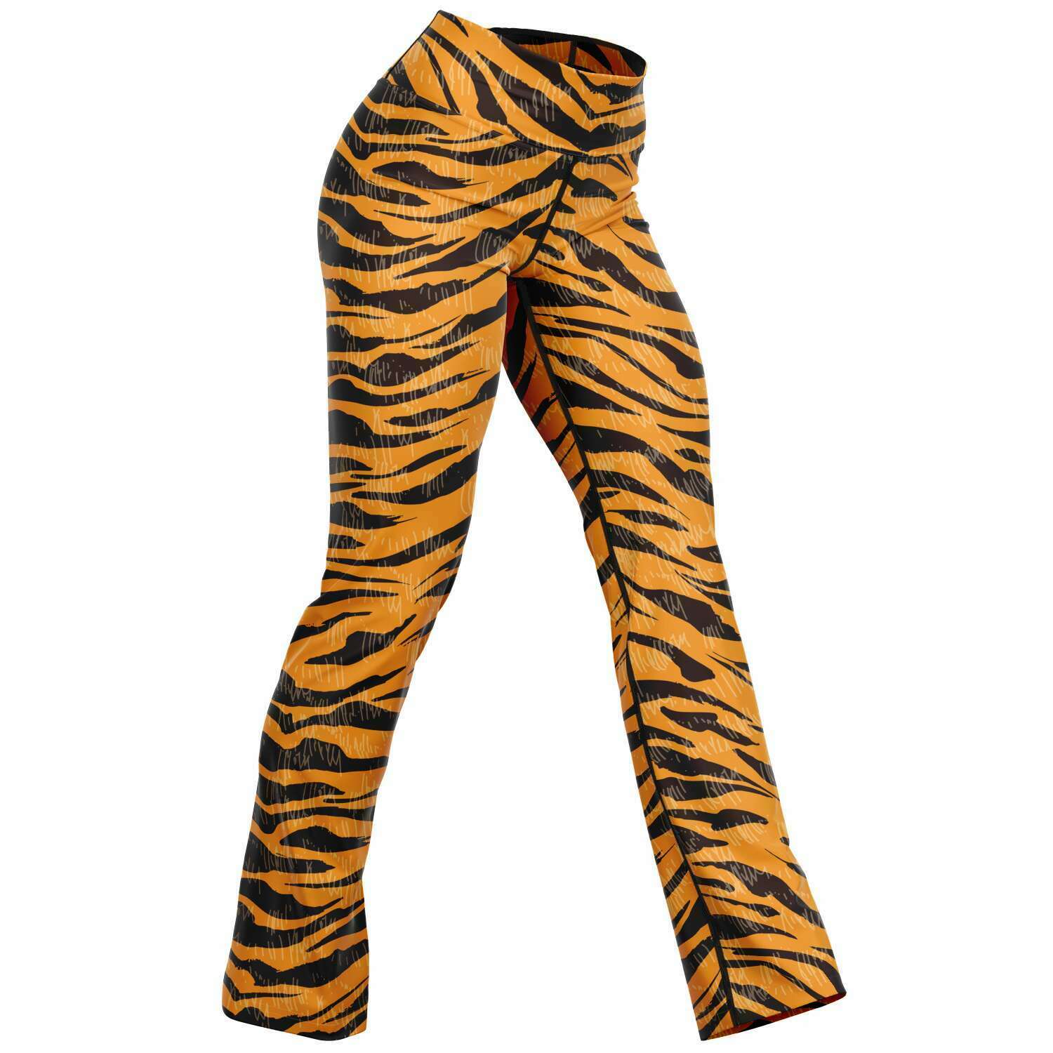 Tiger print flare leggings with pockets - XS - Sport Finesse