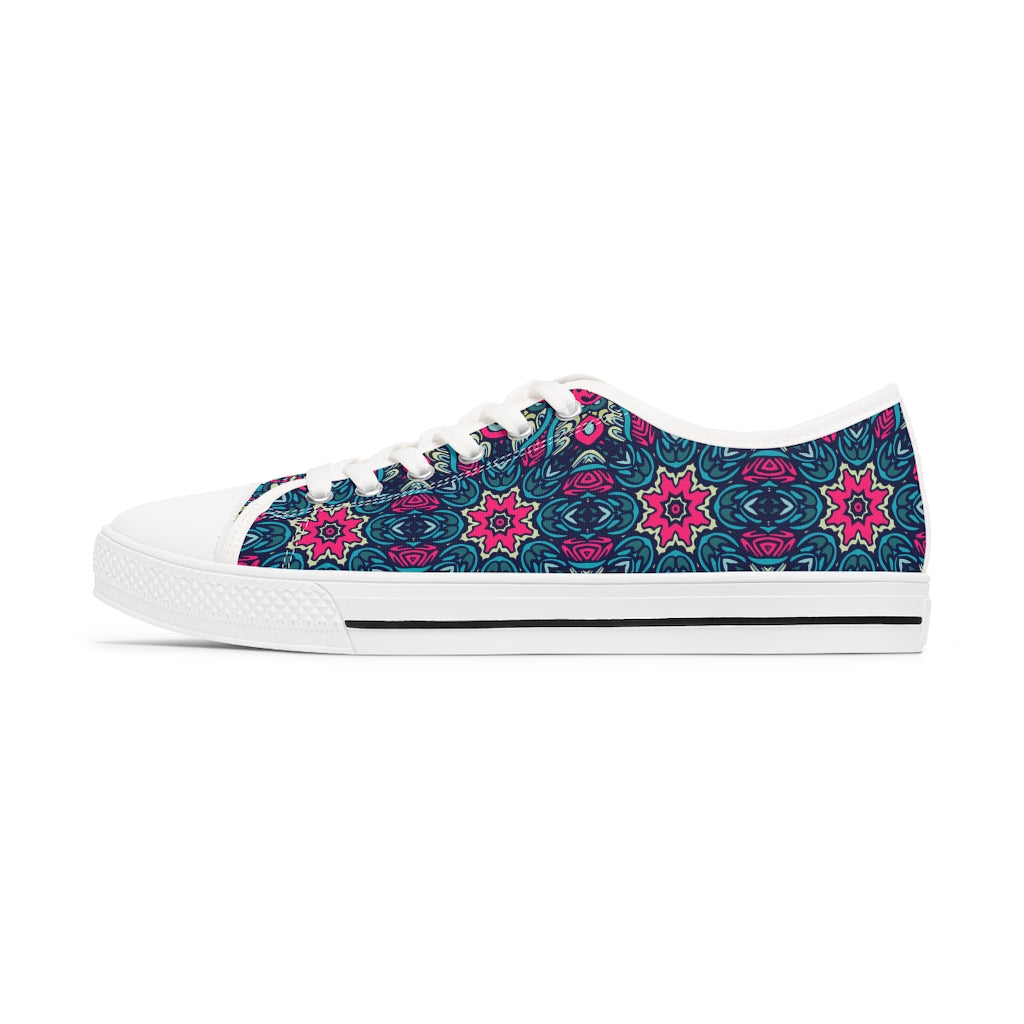 Textile Print Women's Low Top Sneakers - Sport Finesse