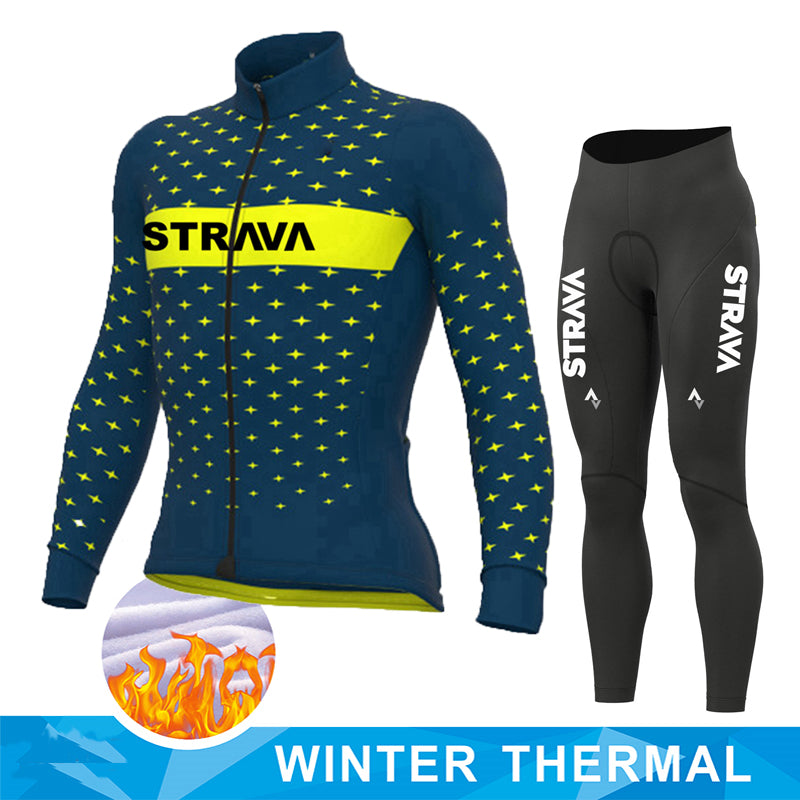 Thermal Full Sleeve Cycling Set - Autumn & Winter - Green / Pant Set / XS - Sport Finesse