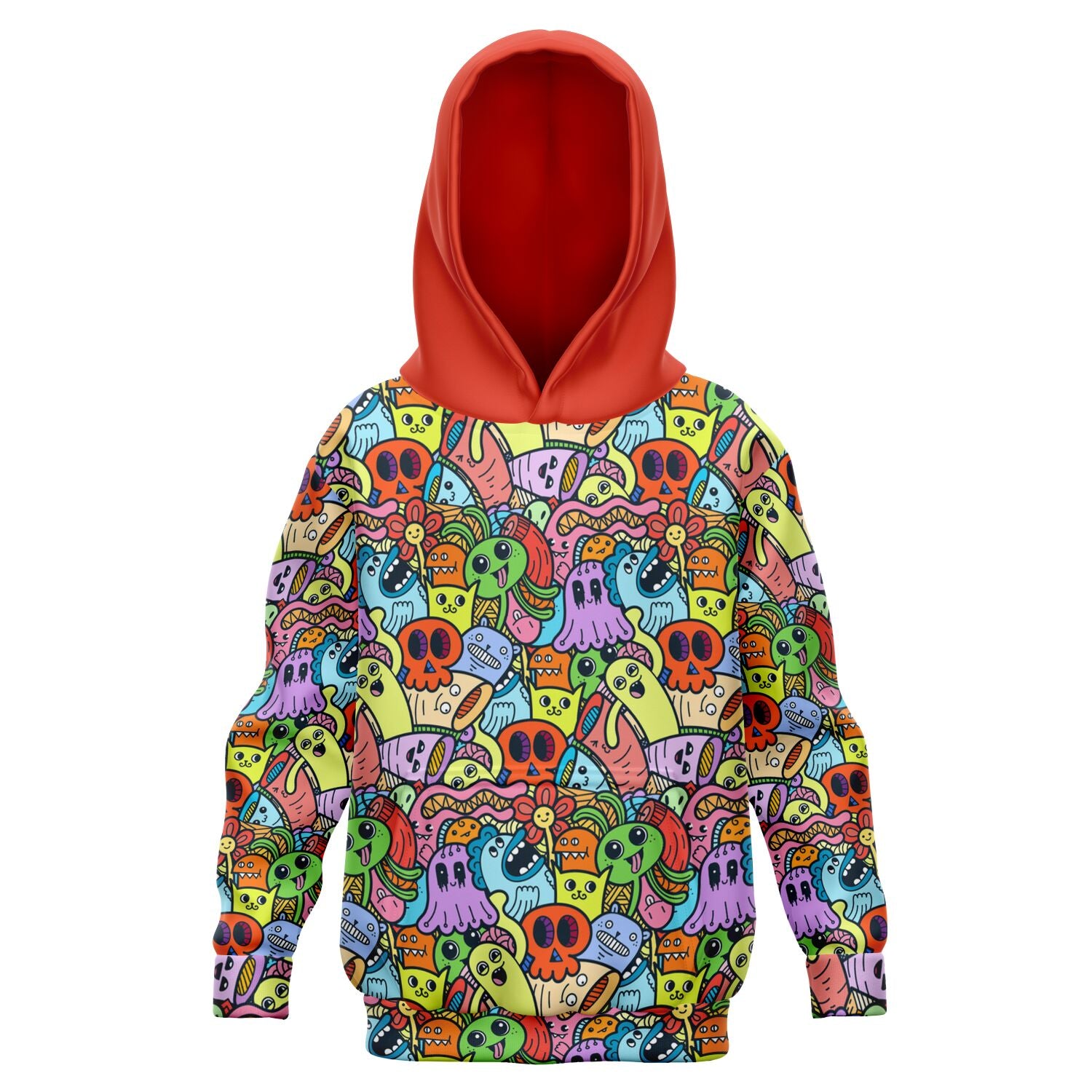 Fun and Whimsical Monster Doodle Hoodie for Kids - XXS - 1/2 Years - Sport Finesse