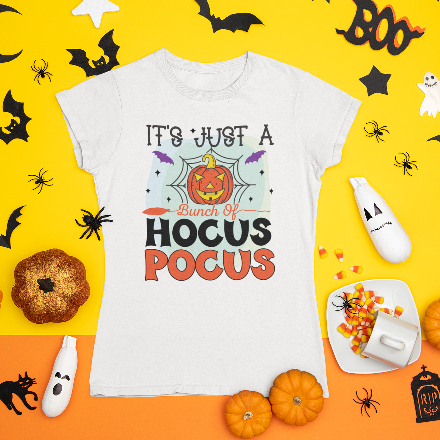 Hocus Pocus Halloween Short Sleeve T-Shirt - White / S - Sport Finesse