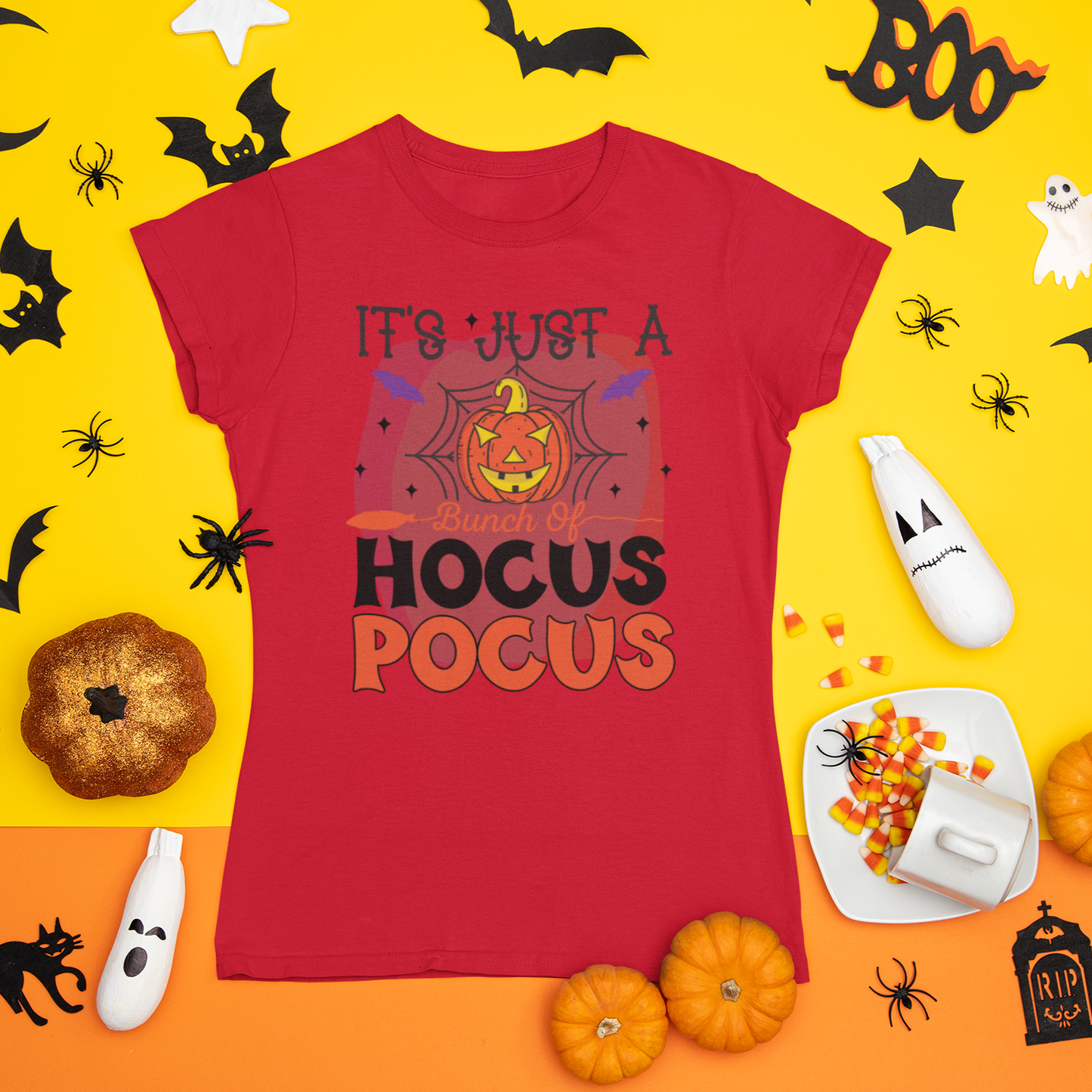 Hocus Pocus Halloween Short Sleeve T-Shirt - Red / S - Sport Finesse