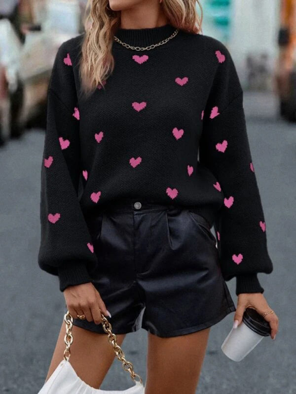 Valentine's Day Love Loose Knitted Pullover