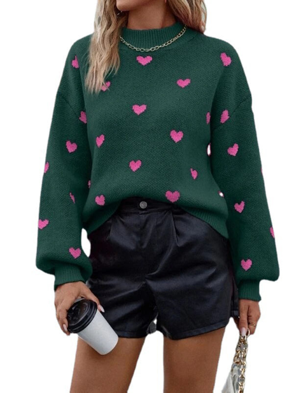 Valentine's Day Love Loose Knitted Pullover