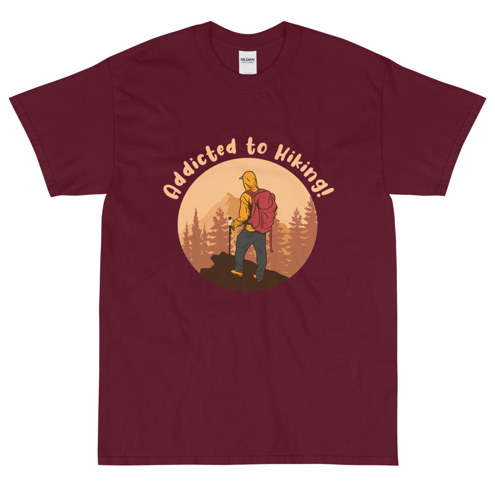 Addicted to hiking Men's T-Shirt - Maroon / S - Sport Finesse